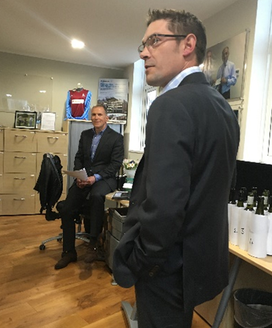 A brief introduction by Matt Nutt of Fells into wine tasting – pre competition with Andy Jansons looking very studious indeed.