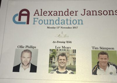 Another successful Rugby themed fundraiser for the Alexander Jansons Foundation at Home House